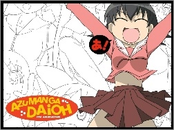Azumanga Daioh, napisy, logo, dziewczyna
